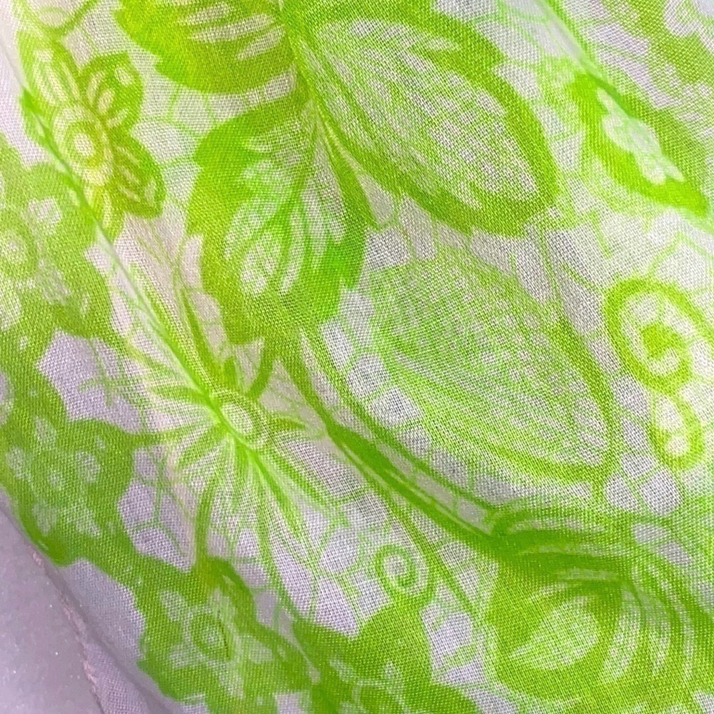 Lime Green Floral Scarf Lightweight Scarf Boho Chic Collegiate Whimsical - Picture 13 of 17